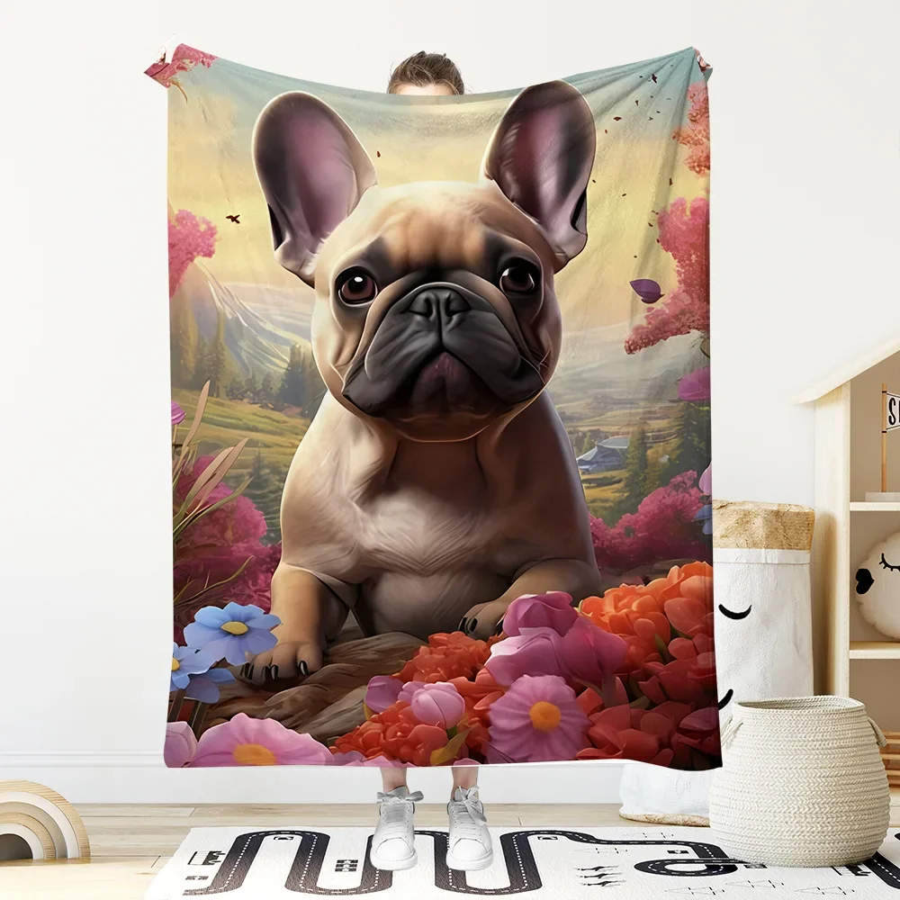 Realistic Portrait Dog Art Throw Blanket Black Labrador Puppy Dog Lover Gift Cozy Home Decor