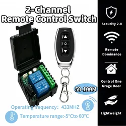 220V 2 Channel 10A Motor Forward And Reverse Telescopic Rod Wireless Remote Control Switch 433M Household Equipment Appliances