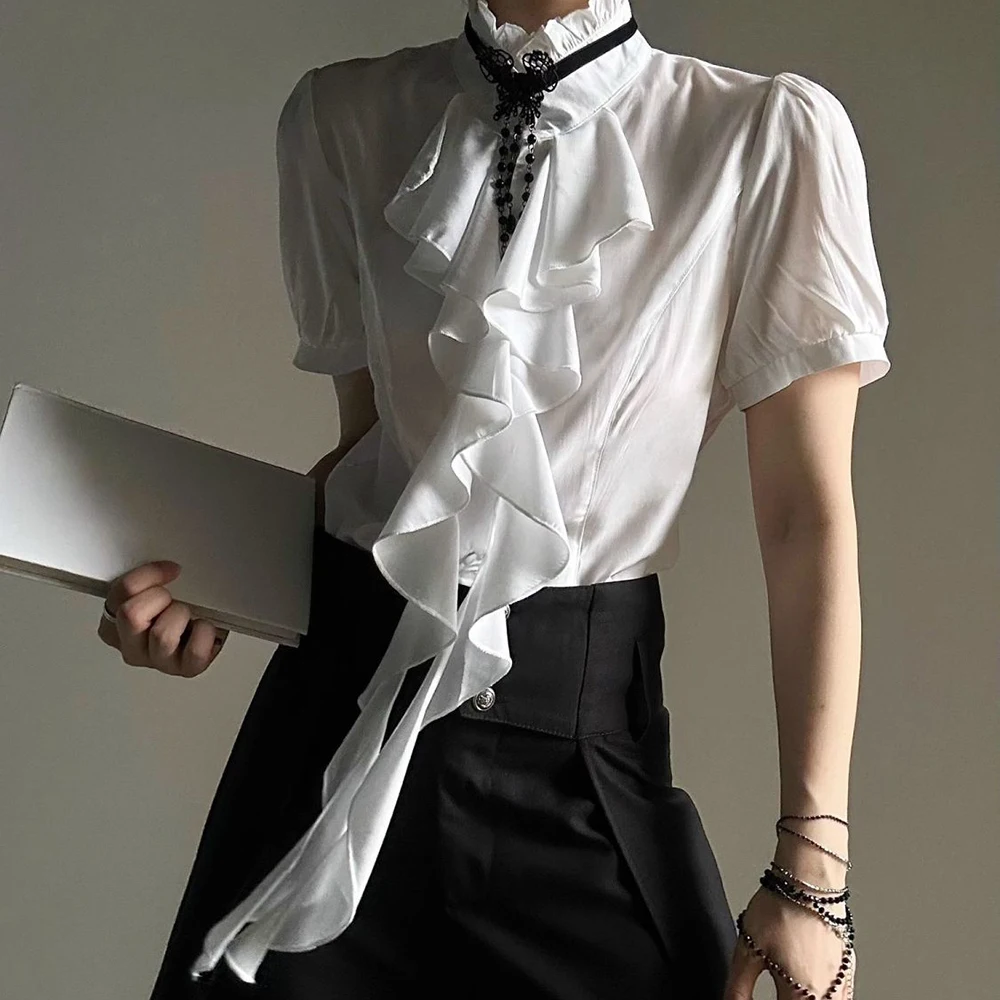 

design court style shirt with textured trousers straight thin men's and women's neutral style suit