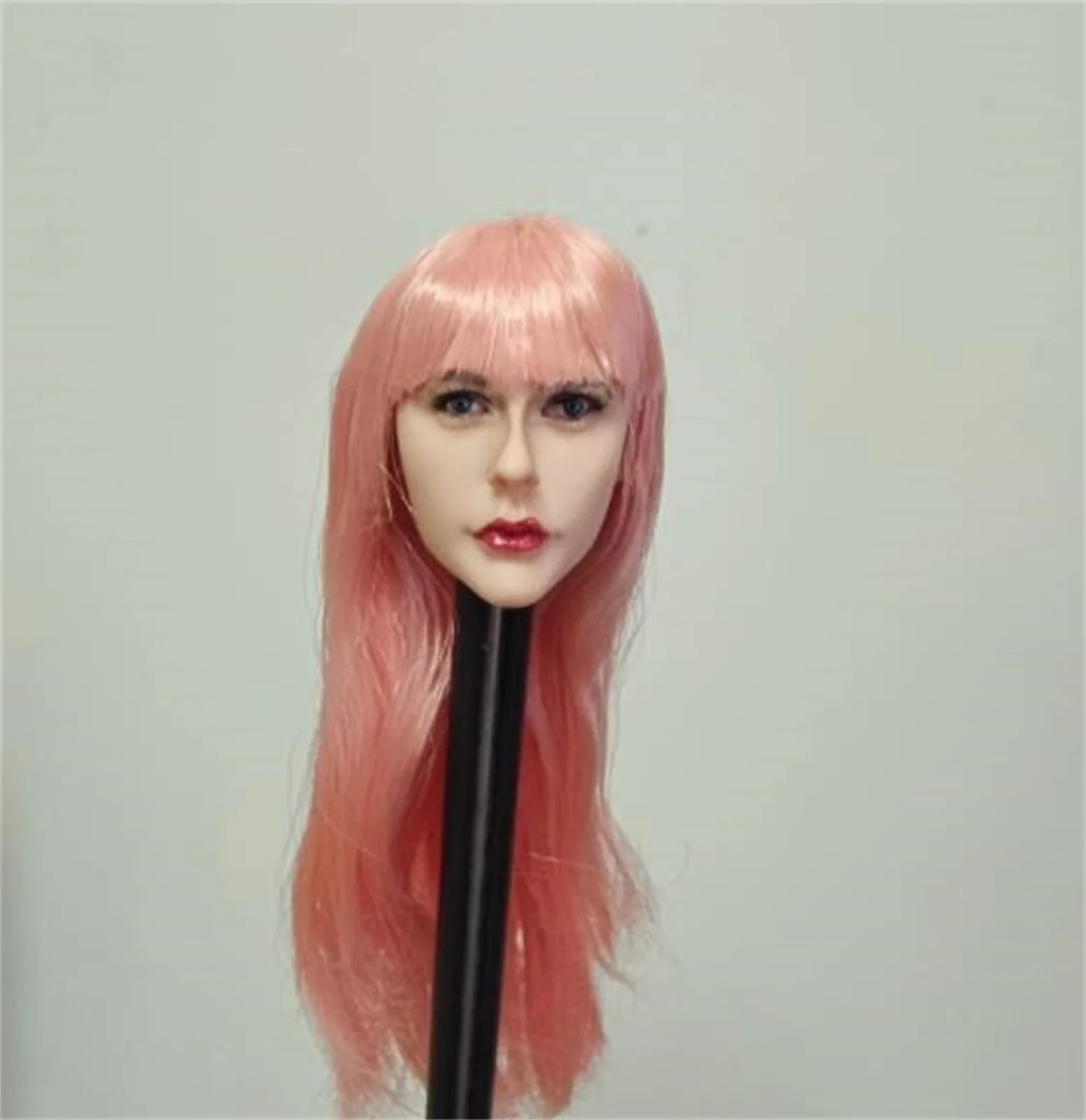 

Beauty Girl Long hair Expression Female Pink wig Head Carving Model 1/6 Scale For 12inch PH TBL Action Figure Soldier Body