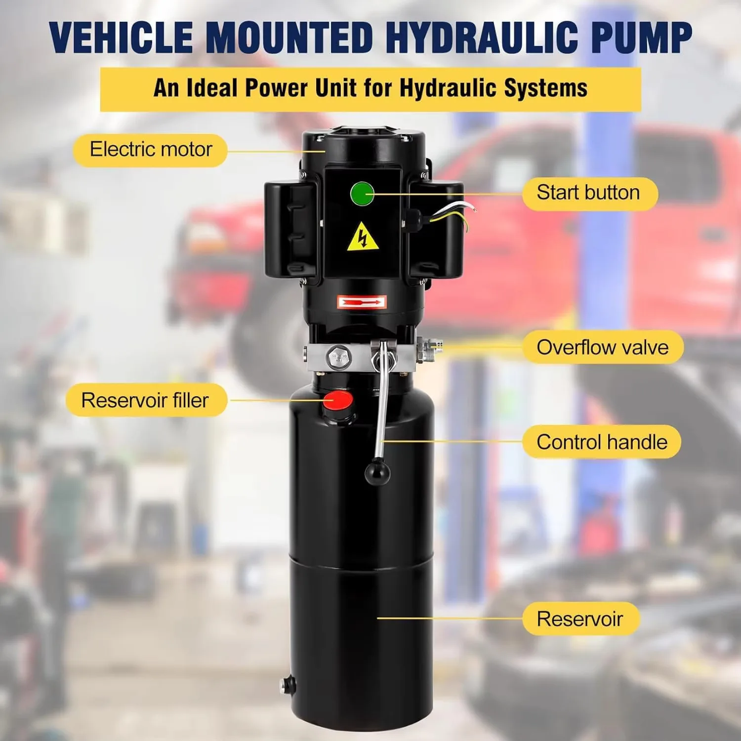 2.2kw 220V Hydraulic Power Unit Car Lift Electric Pump with 10L Steel Tank and Bearing Core Motor Component