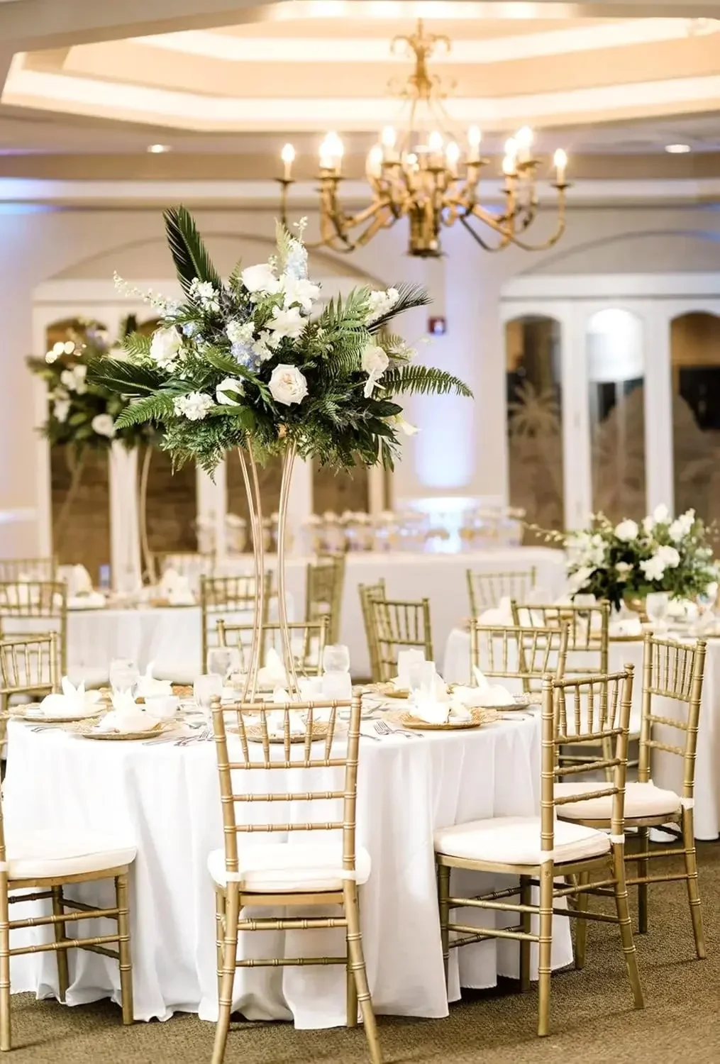 12 Pack 120 Inch Round Tablecloth, White Polyester Fabric Table Cloth for Round Table, Washable Table Cover for Wedding Par