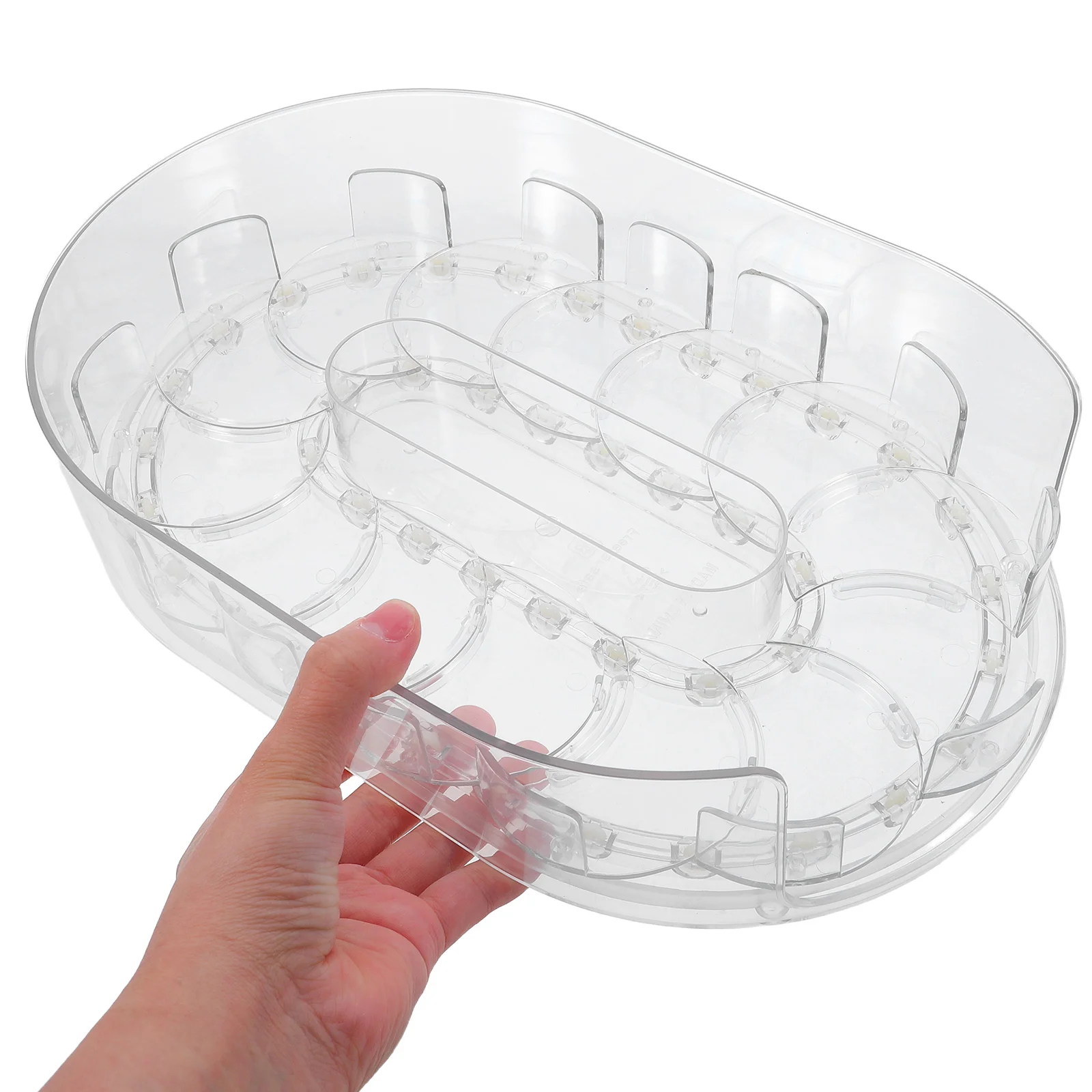 

Rotating Storage Tray Refrigerator Fridge Turntable Seasoning Condiment Rack for