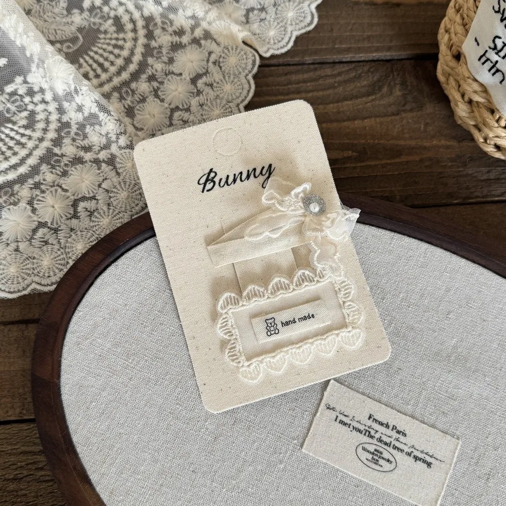 

Милая молочно-абрикосовая кружевная заколка для волос, аксессуары для волос ручной работы, заколки с бантом, головные уборы, детские заколки для волос