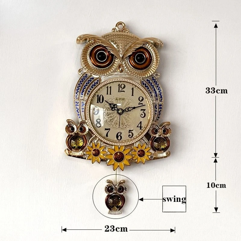 

Настенные часы с маятником в виде совы: стильный декор для дома, бесшумный механизм, роскошные украшения для гостиной, интерьерные настенные часы