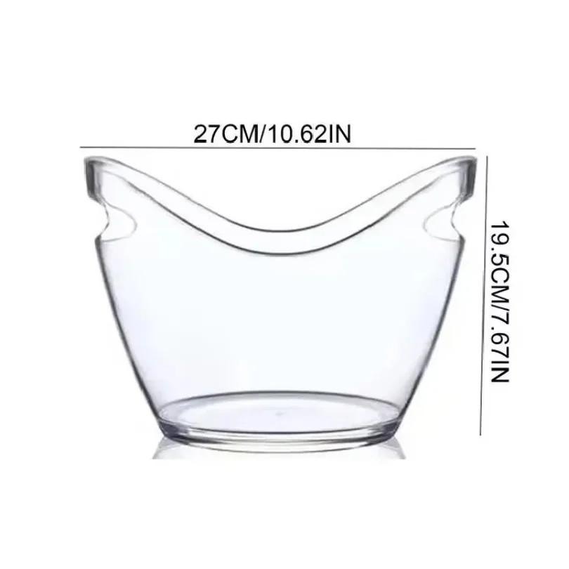 4L Clear Ice Bucket Beverage Tub Handle Cooling Large Ice Bucket for Wine Champagne Bar Supplies for Family Wine Beer Chiller - view 6