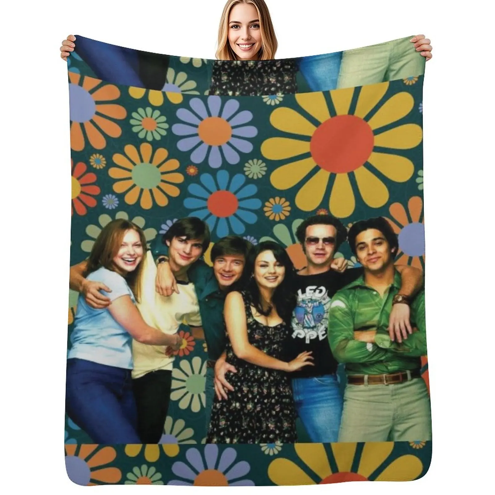 Cobertor Promocional Floral That 70s Show, Cobertor Estiloso para Sofá, Ideal para Sala de Estar