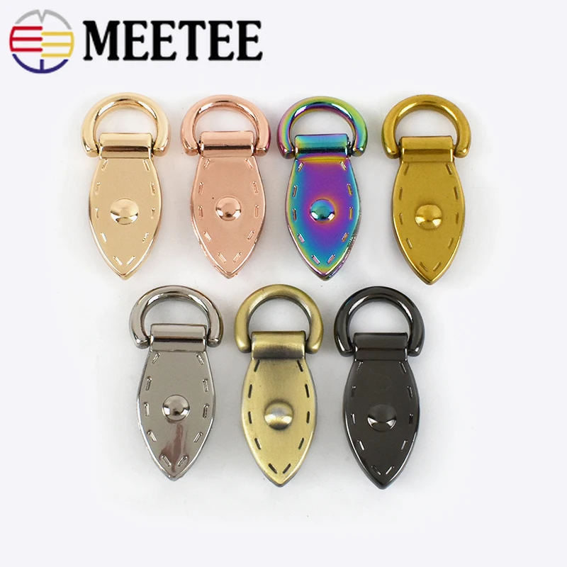 

4/10Pcs Metal Buckles Leaf Shape Bag D Ring Handbag Connector Bags Side Hanger Hook Clasp with Screws Strap Leather Accessories