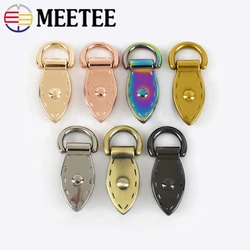 4/10Pcs Metal Buckles Leaf Shape Bag D Ring Handbag Connector Bags Side Hanger Hook Clasp with Screws Strap Leather Accessories