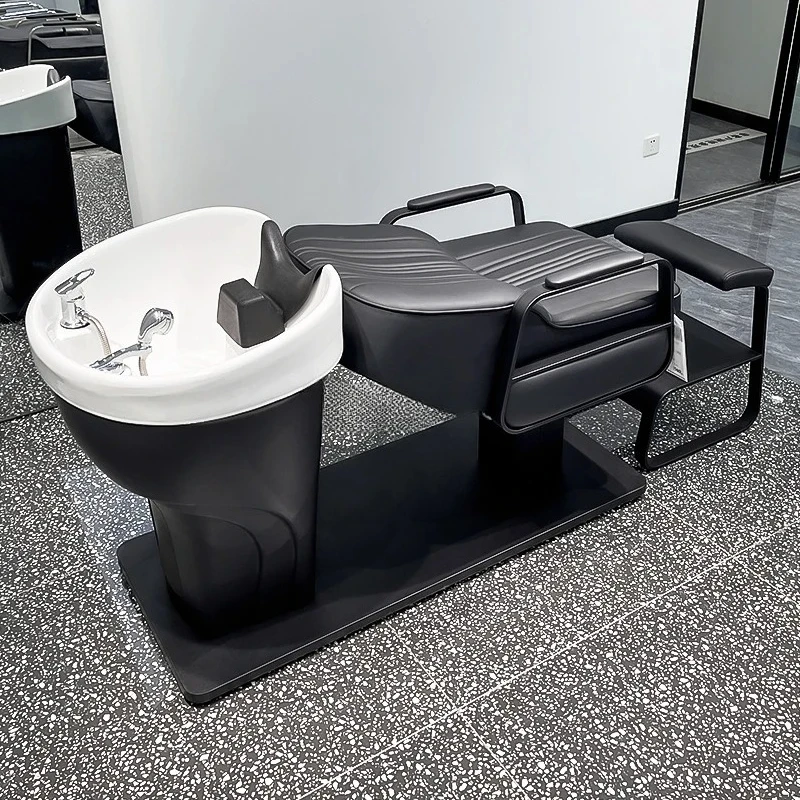 

Кровать с шампунем Парикмахерская модная простая парикмахерская специальная керамическая глубокая раковина, полулежачая кровать со смывом