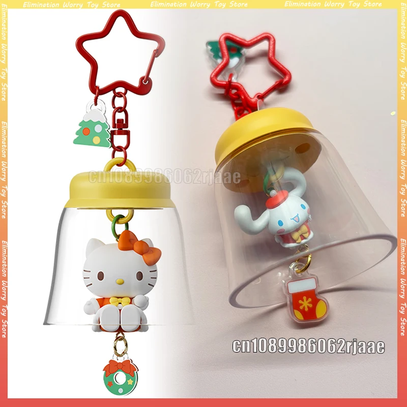 

Оригинальные фигурки Sanrio: Hello Kitty, My Melody, Kuromi. Набор зимних светящихся брелоков для сумок, украшений, кавайных аниме-игрушек, светящихся в темноте.