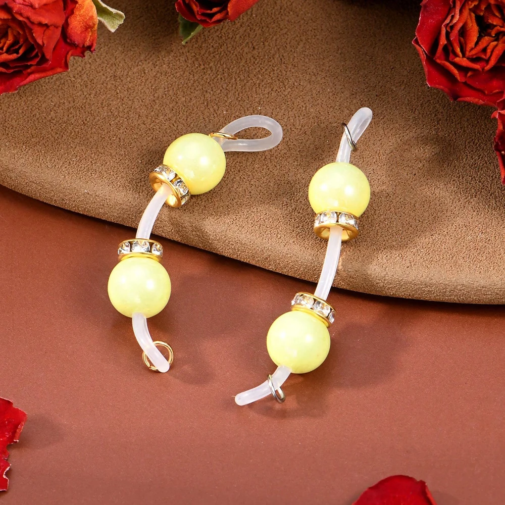 1 زوج حلقات الحلمة وهمية ، قابل للتعديل تناسب ارتداء اليومي الحلمة الأنف ، 8 مللي متر حبات الحلوى ، ثقب الحلمة فو غير ثقب الحدائد فو