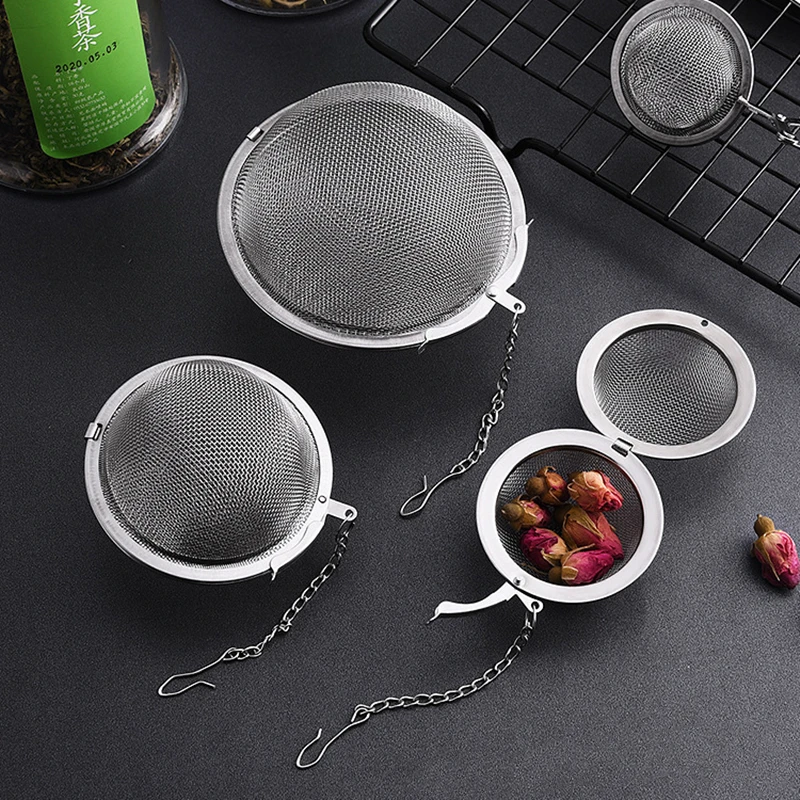 Creative Stainless Steel Tea Infuser Round Teapot Tea Ball Kitchen Spice Cha Sieve Hanging Mug Coffee Strainer Household Items