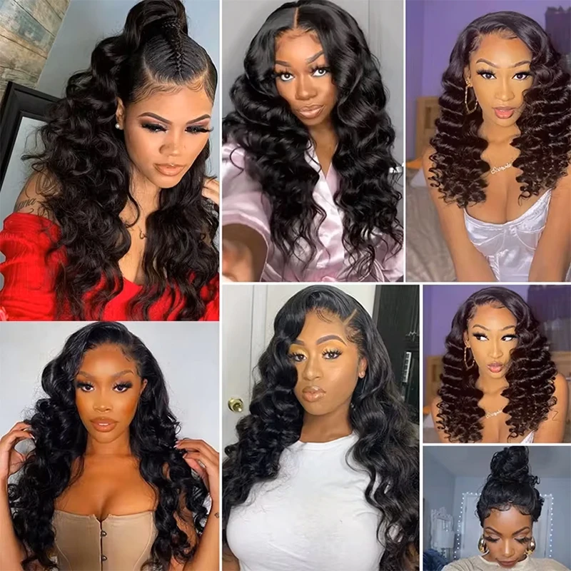 12A Natural Color Loose Deep Wave Human Hair Bundles And Weaves Unprocessed Brazilian Human Hair Weave Bundles 1/3/4PCS Raw Hair Bundles Weave Extensions Hair Extensions Materials For Women Natural Black Soft Silky Hair Loose Deep Wave Hair Bundles