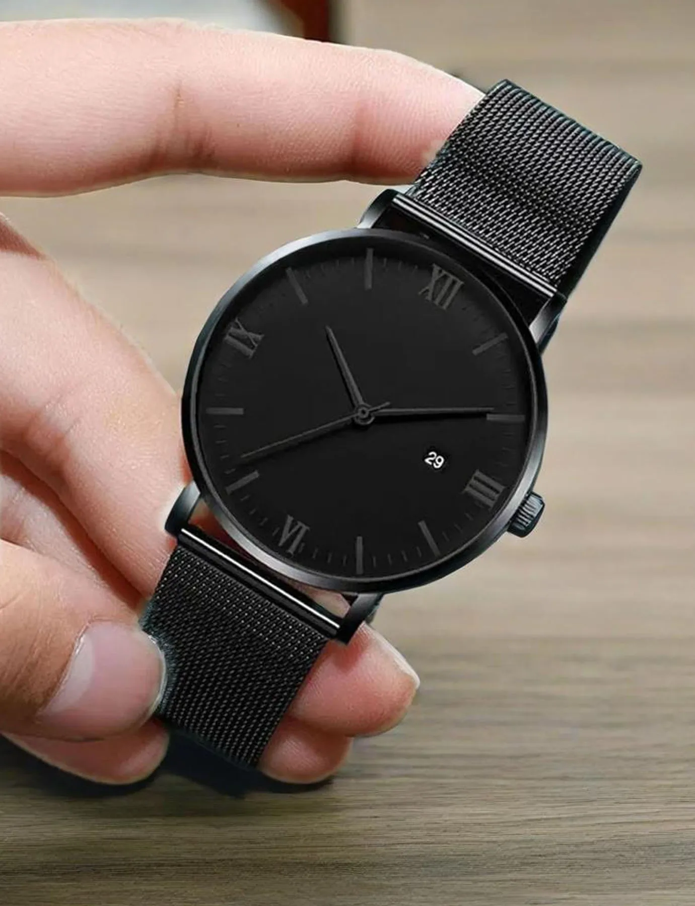 

1шт кварцевых часов с градуированной сеткой без логотипа для мужских повседневных кварцевых часов для студентов, с большим циферблатом и простым дизайном