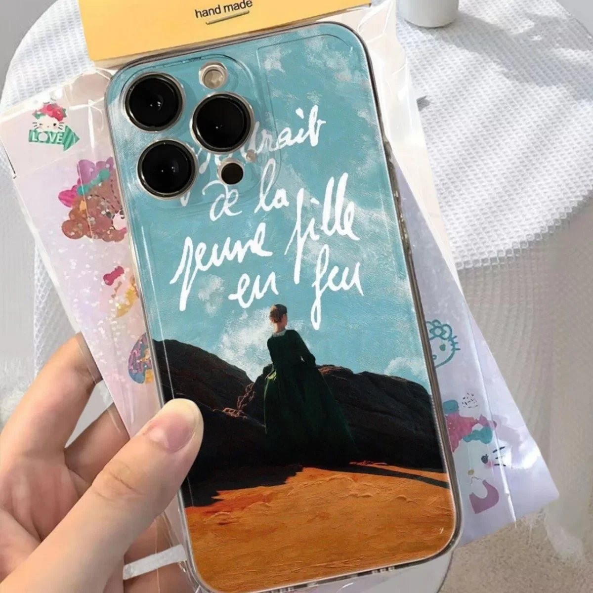 Custodia per telefono artistica per iPhone 16 15 14 13 12 11 Pro Max Xs Max XR 12 Mini Cover morbida trasparente Fundas trasparenti