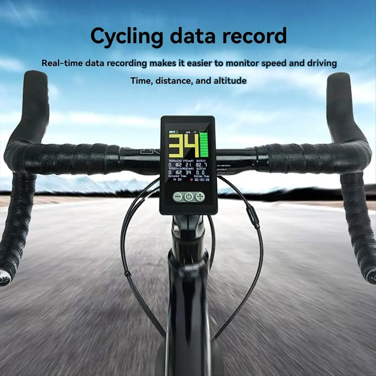 

(A02R) EBike Speedometer Bicycle LCD Display Meter with GPS PAS Gear Smart LCD Screen IP65 for Electric Mountain Bike Dashboard