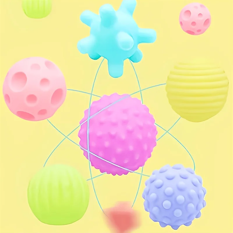 6 قطعة/المجموعة ألعاب الأطفال كرات حسية للأطفال محكم اليد اللمس الكرة لينة تدليك الكرة الرضع حشرجة الموت الحواس اللعب