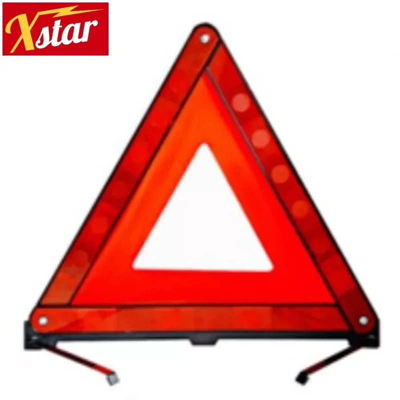 Car Triangle Reflective Tripod Emergency Breakdown Warning Reflective Sticker Safety Hazard Foldable Stop Sign Car Accessories