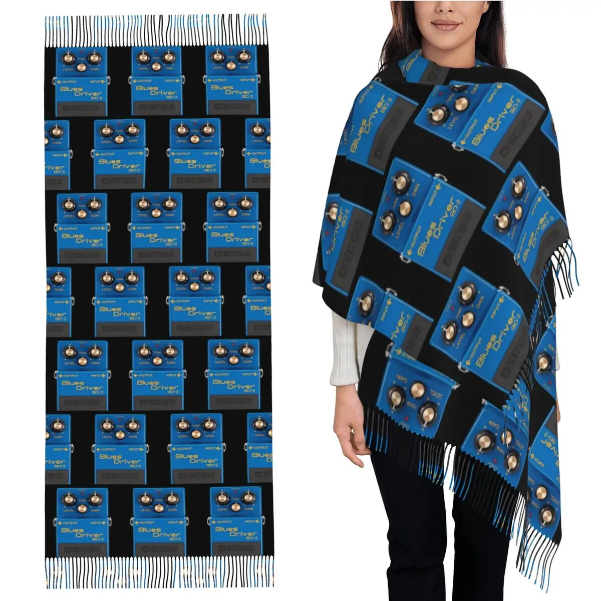 

Boss Blues Driver BD-2 Overdrive Bluesbreaker Шарф Шарфы с кисточками для женщин Шали и накидки Длинная осенне-зимняя шаль