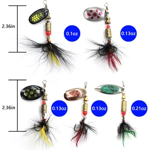 Colher de metal girador isca de pesca 10 pçs conjunto colherbait crankbaits wobblers de pesca para pique kit crochê isca artificial 8 principais vendas isca artificial com movimentos - №5