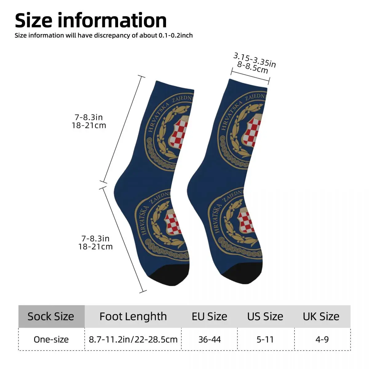 Hrvatska Zajednica Herceg Bosna Kawaii Socks Hiking Cartoon Pattern Socks