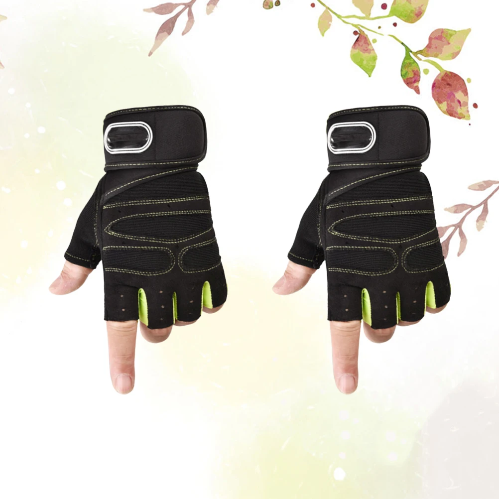 

1 Pair Half-Finger Gloves Fitness Breathable Anti-Slip Gym Outdoor Sports Hand Gloves For Men Women (Light Green Black Size Xl)