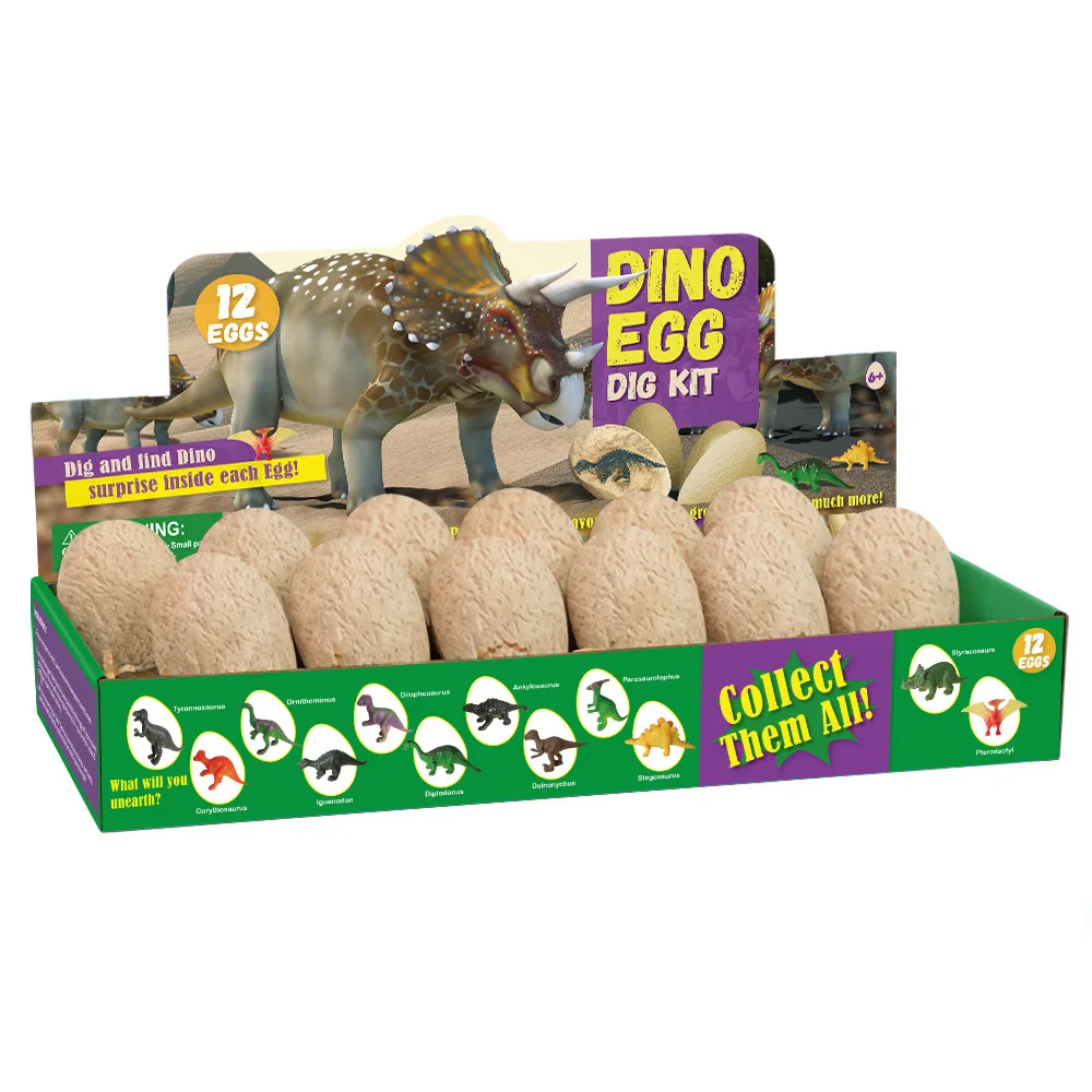 Dinosaur Eggs Brinquedos Educativos para Crianças, Arqueológico Dig Kit, Gemstones Excavation Kit, STEM Toy, Atividade Presentes do partido para meninos e meninas