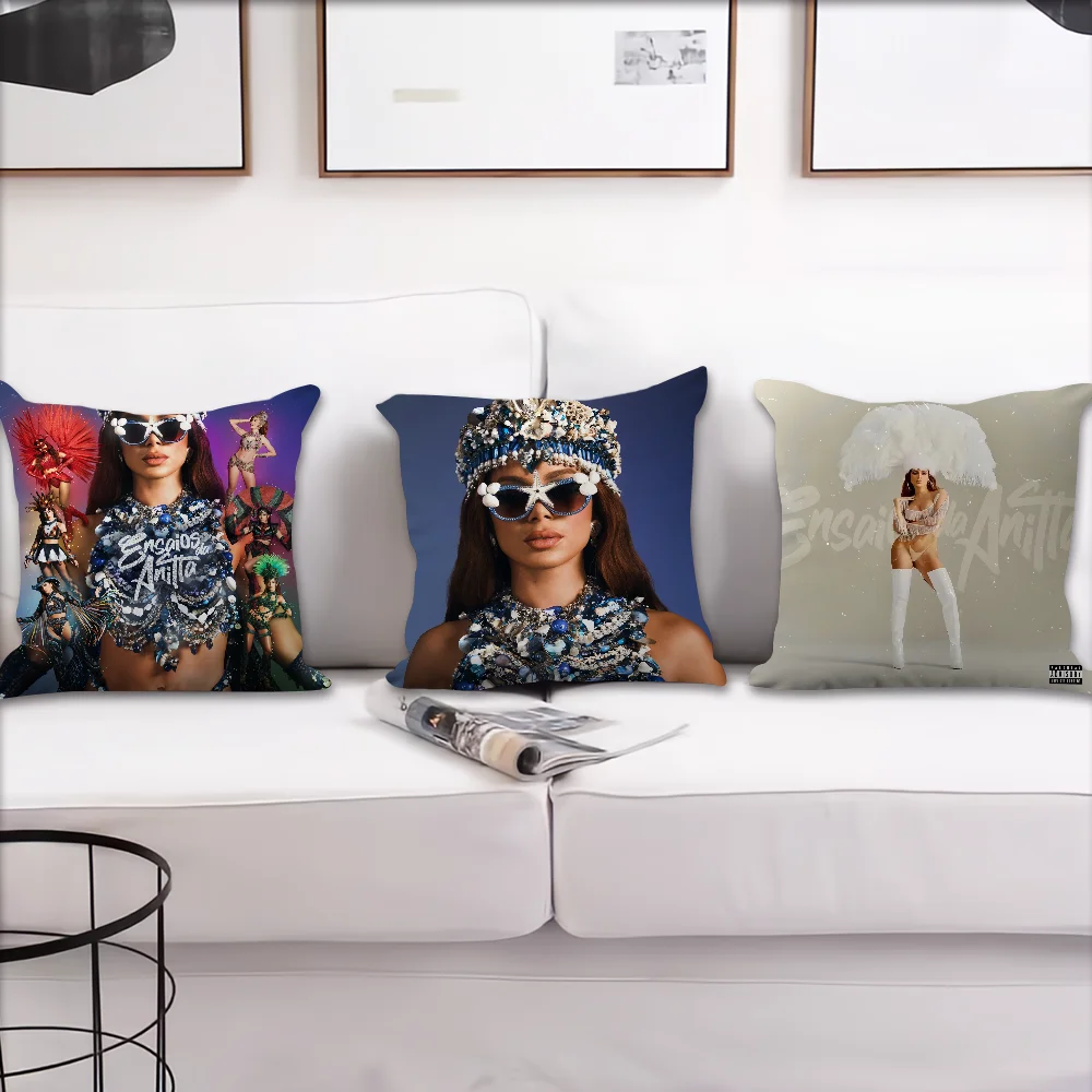 Ensaios da A-Anitta Singer Album Cover cushion cover Pillow Case Room Bedroom Headboard Sofa Living Backrest Car Square