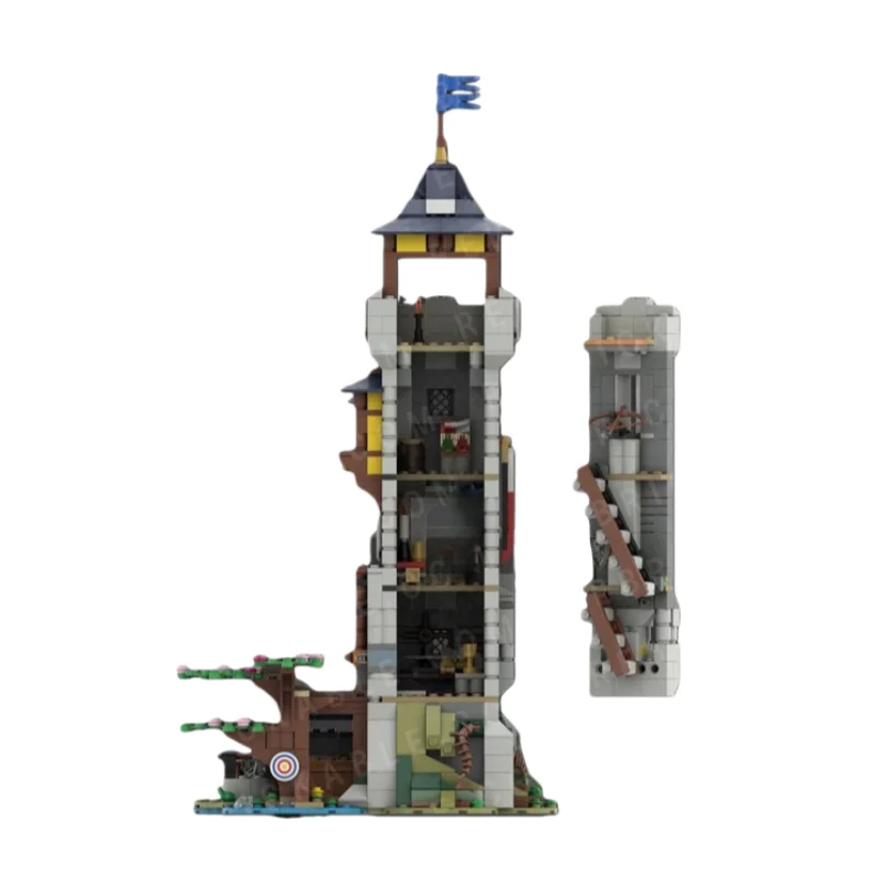 MOC architectonisch modulair creatief model met grote toren - speelgoedblokken voor kleine deeltjes 1127 stuks - geschikt voor alle enthus