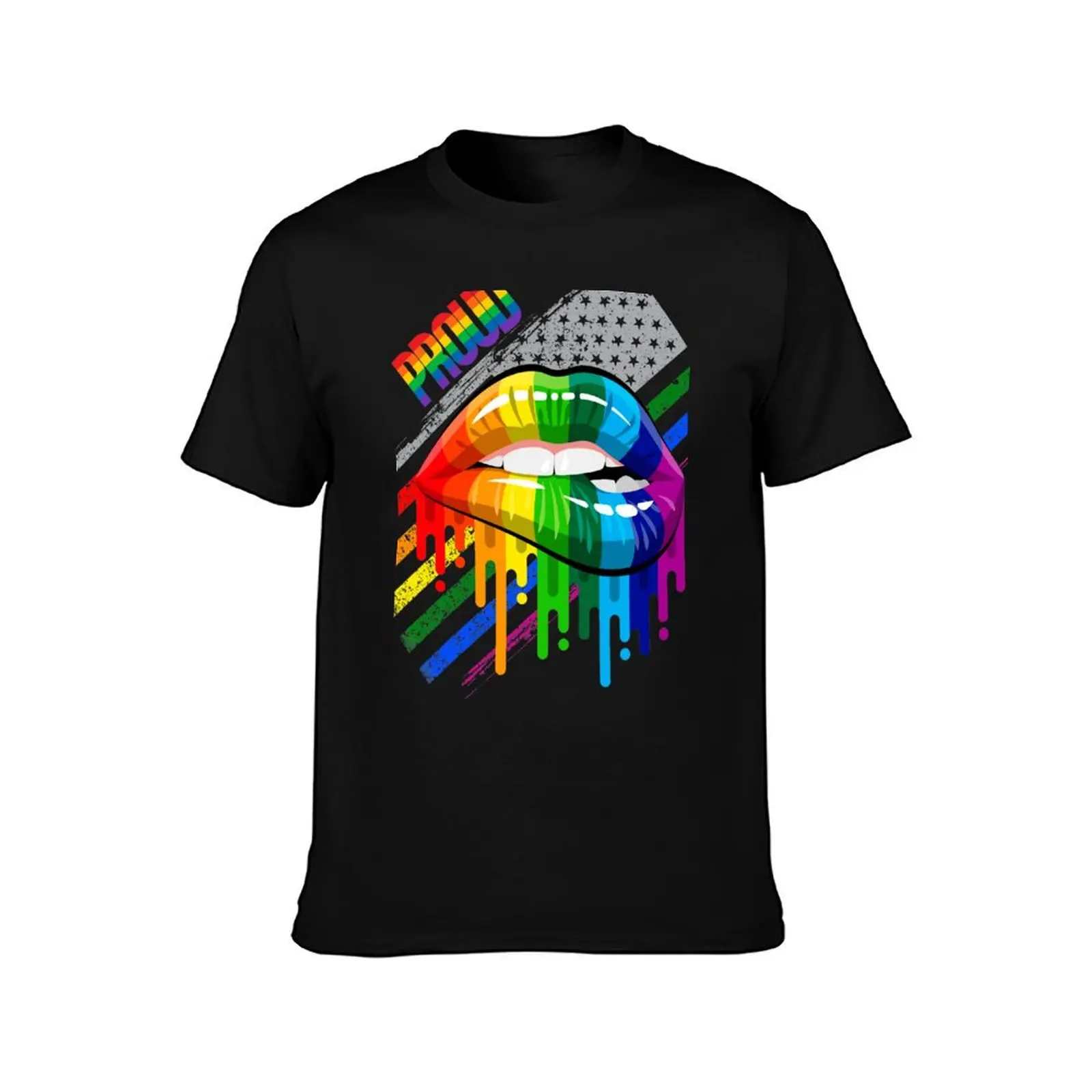 proud Rainbow Lips Pride T-Shirt Big and Tall Loose Fit T-Shirt