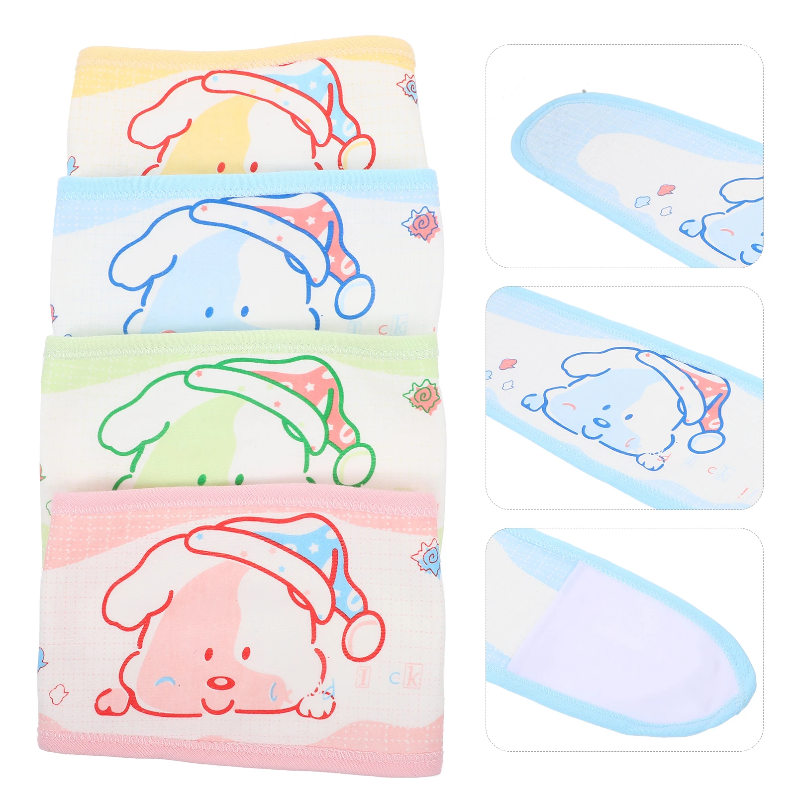 Faixa de barriga infantil de algodão para recém-nascidos, 8 peças, protetor de umbigo ajustável para alívio de cólicas de gás, suprimentos reutilizáveis para bebês