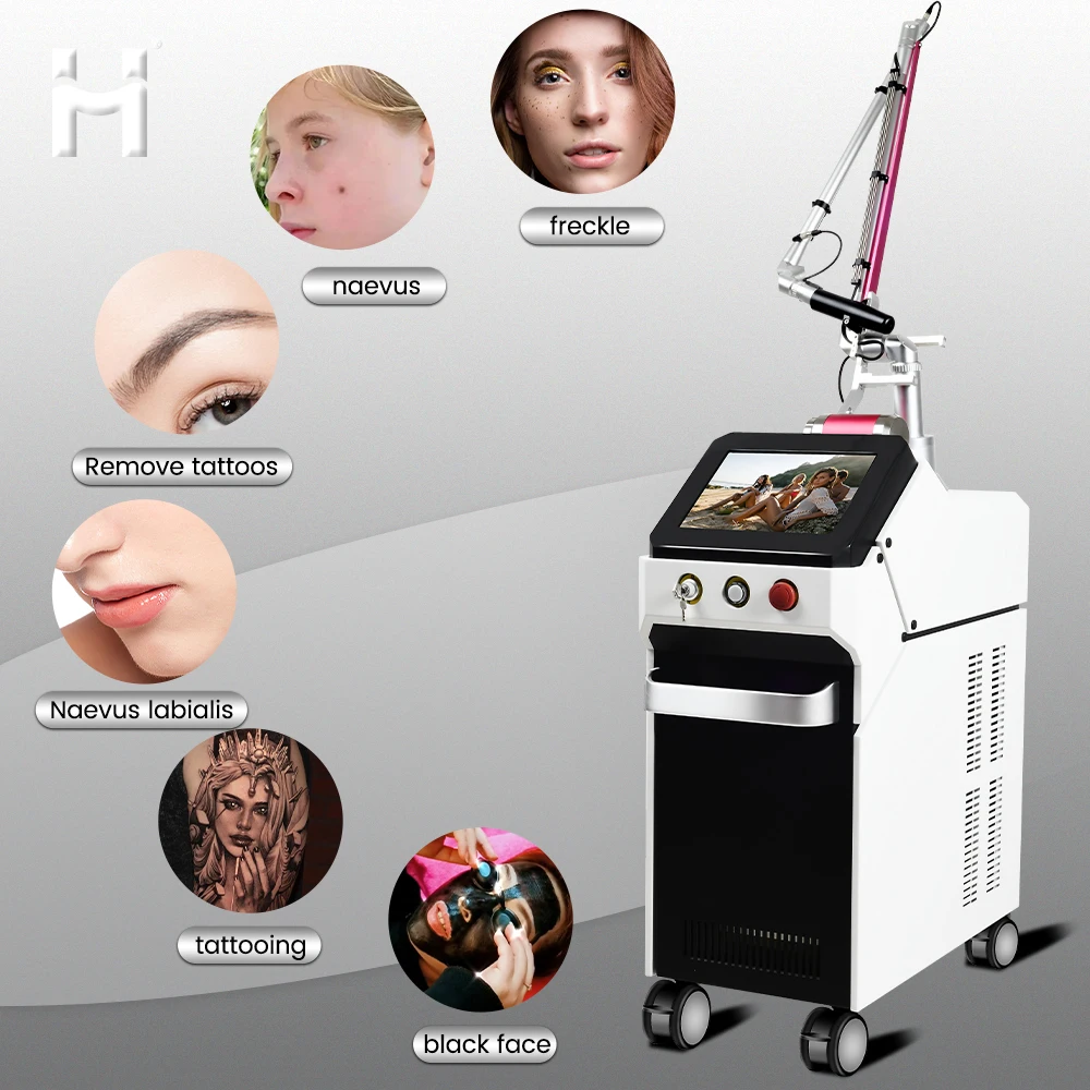 2024 Huamei Picosecond  Tattoo Removal Machine CE TUV ISO13485 Q Switch pico 532nm 1064nm ND YAG  Machine Carbon Peel