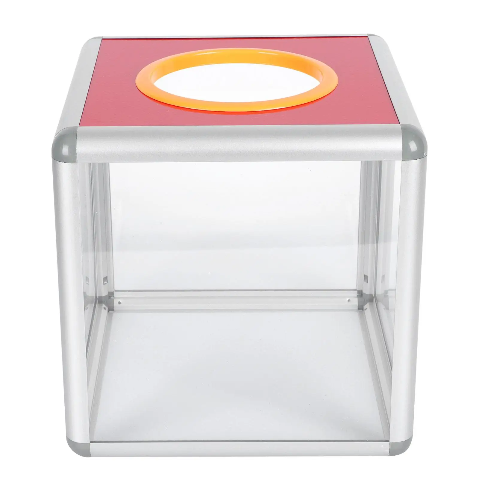 

Lottery Box Clear Raffle Container Votes Collection Suggestion Letter Storage Transparent Office Supplies Aluminum Edge