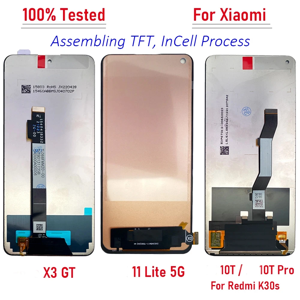 Neues getestetes Display für xiaomi mi 11 lite 5g mi 10t pro 11t lcd Touchscreen Digitalis ierer Baugruppe Display poco x3 gt Ersatz