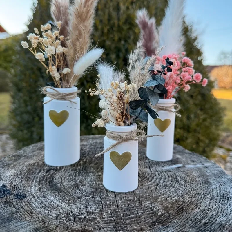 1 Stück Herzförmige Vasen-Silikonformen Vasen-Gussformen Marken-Herzförmige Reagenzglas-Hydroponik-Blumenhalter Silikonformen