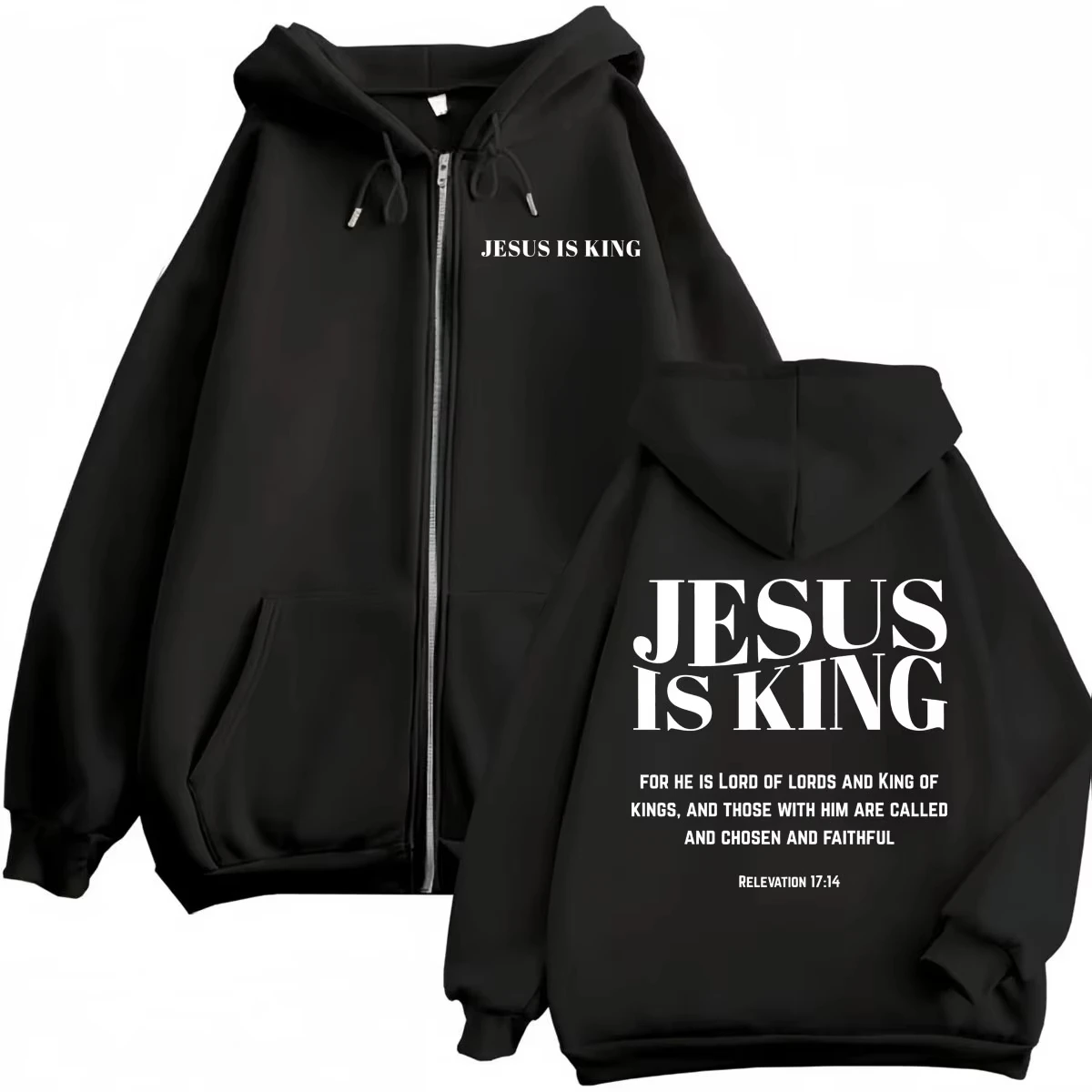Christian Jesus Bible Verse Print Zipper Hoodie High Quality Fashion Zip Up Pullovers Men Women Casual Long Sleeve Sweatshirts