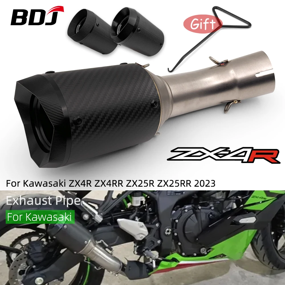 

BDJ ZX4R 2023 Exhaust Pipe Motorcycle Exhaust Slip-On Pipe Middle Link Pipe Set For KAWASAKI Ninja ZX-4R ZX-4RR ZX4RR