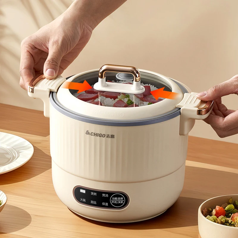 600 واط طباخ كهربائي متعدد الوظائف وعاء كهربائي جهاز طبخ الأرز المنزلي يخدم 2-3 أشخاص وعاء غير لاصق سهل التنظيف قطعة واحدة تصميم #2