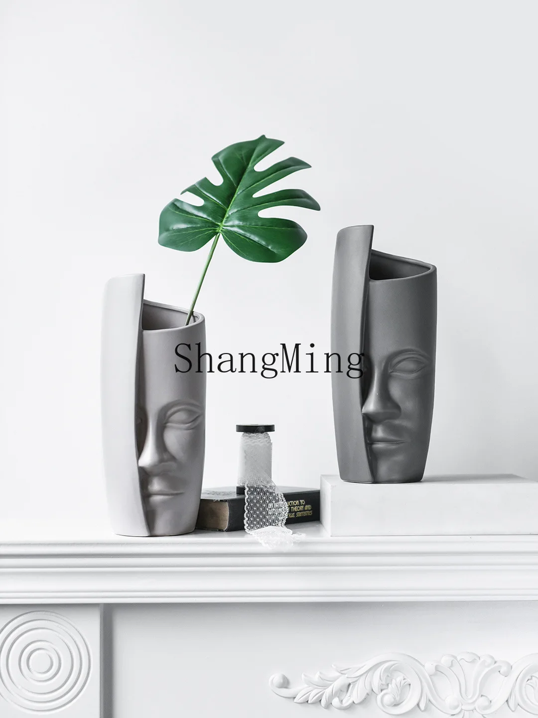 

PYH wholesale spot ART modern ins face art vase living room arrangement ceramic combination decoration