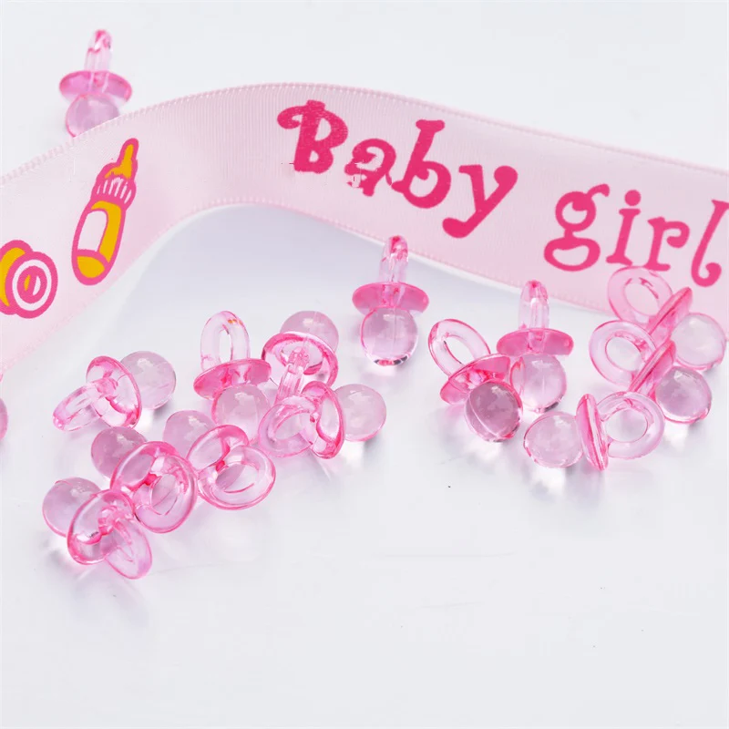 Blue/Pink Acrylic Transparent Mini Pacifier Cute For Girl Boy Cake Decorations Diy Birthday Gift Party Decorations Baby Shower