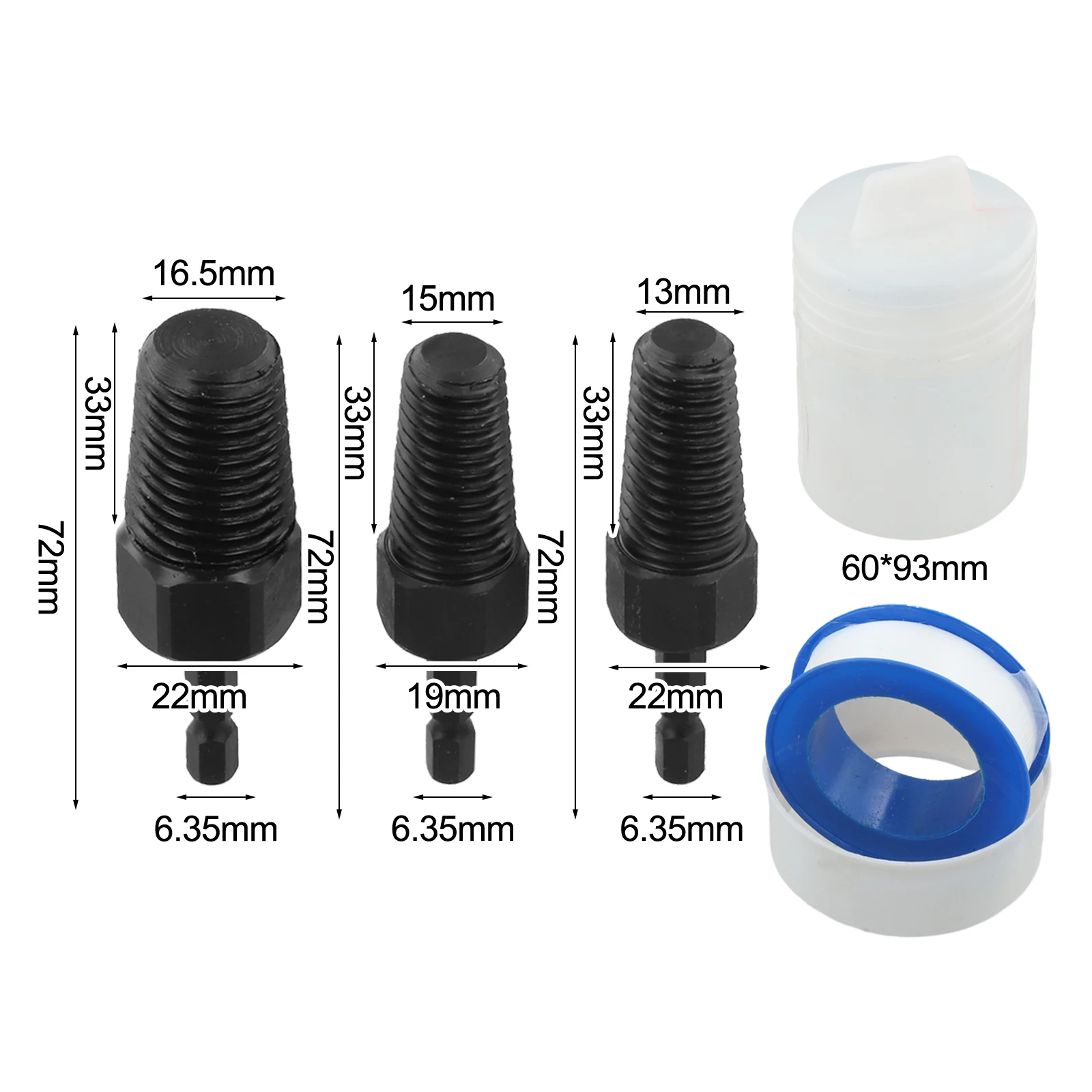 

3pcs Pipe Damaged Screw Extractor 1/2 3/4 1inch Anti-Slip Bolt Removal For Pipes Inner Threading Making Pipe Thread Repair Tools