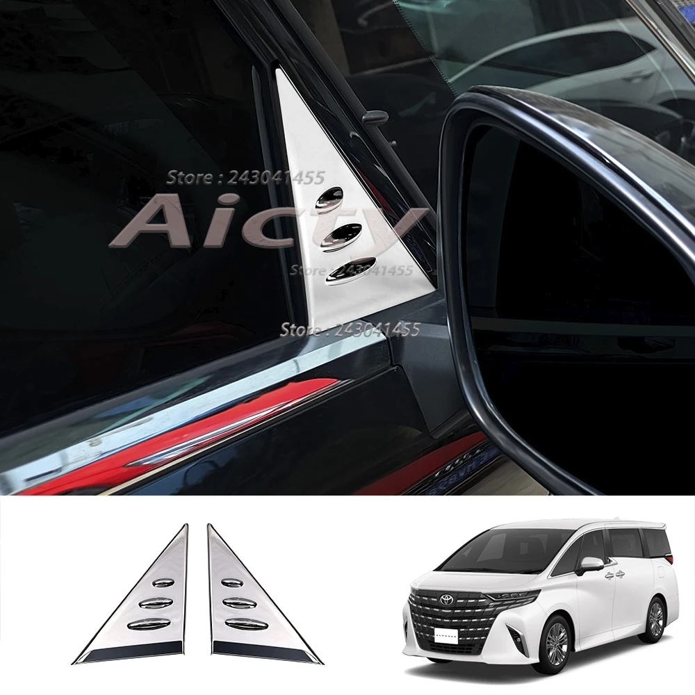 

For Toyota Alphard Vellfire 40 Series 2023-2025 ABS Front Window Spoiler Cover Trim A Pillar Panel Decoration sequin Accessories