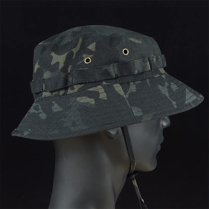 Tactical Boonie Hats Hunting Sun Fishing Hat Outdoor Camouflage Bobble Cap Hiking Fisherman Sniper Ghillie Bucket Hats