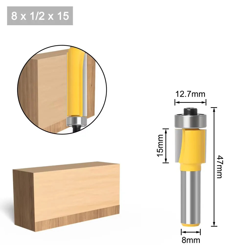 1PC 8MM Shank Milling Cutter Wood Carving Bit Round Over Edge Forming Router Bit Set - 8