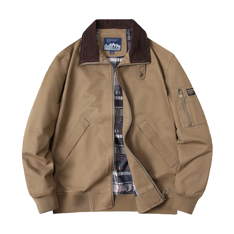 High-quality water-washed workwear jacket for outdoor use suitable  middle-aged and young tough guys American-style casual coat