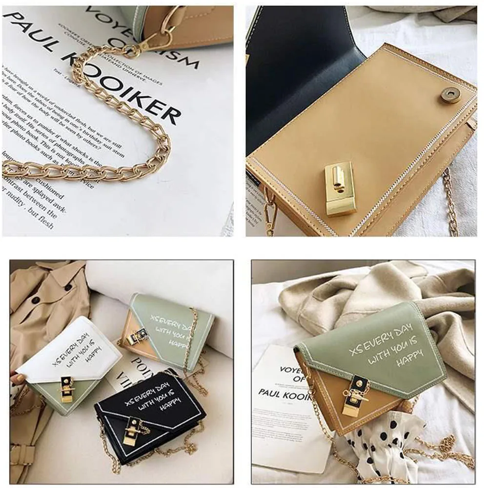 Small Bag for Women, New Korean Style, Stylish and Versatile Shoulder Bag, Student Color-Blocking Fashion Chain Crossbody Small Square Bag