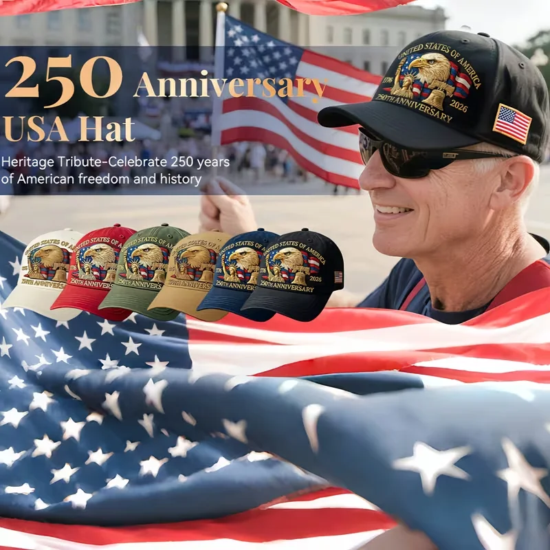 United States 250th Anniversary Eagle with Eagle & 1776-2026 Years Patriotic Unisex Baseball Cap Adjustable Snapback