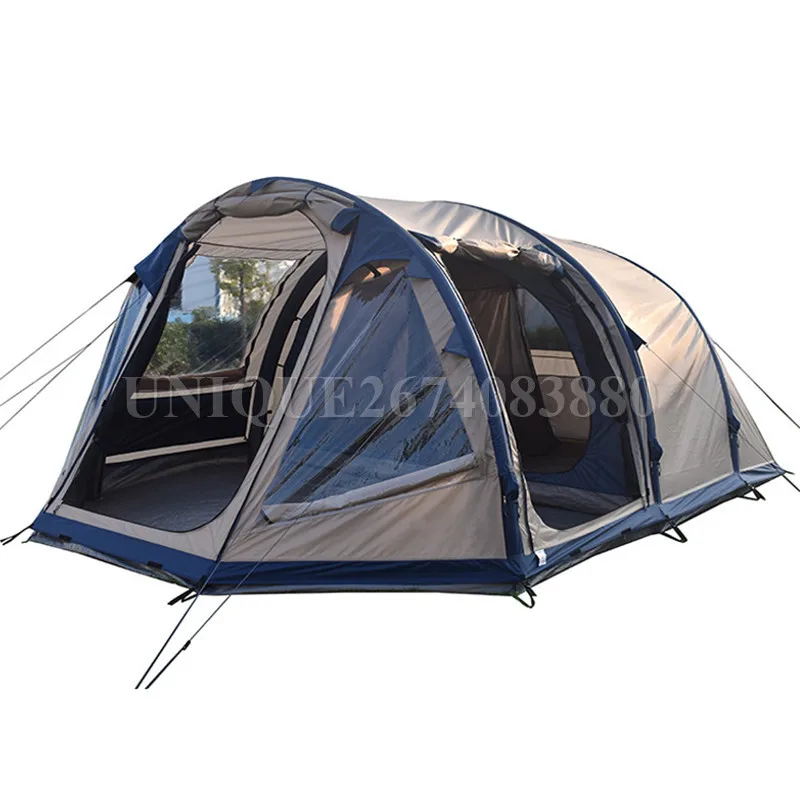 Outdoor Camping Tent, Rainproof, No Build, Double Layer, 5-8 Persons, Two Room, One Hall, Inflatable Family Party Tent