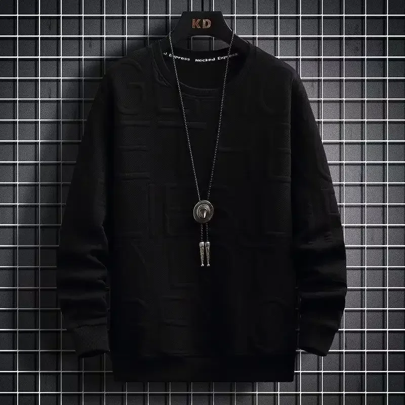 سويت شيرت رجالي فضفاض مناسب غير رسمي متعدد الاستخدامات على الطراز الكوري بلوفر برقبة دائرية قميص جديد 2022 بغطاء للرأس لربيع وخريف 2022 #3